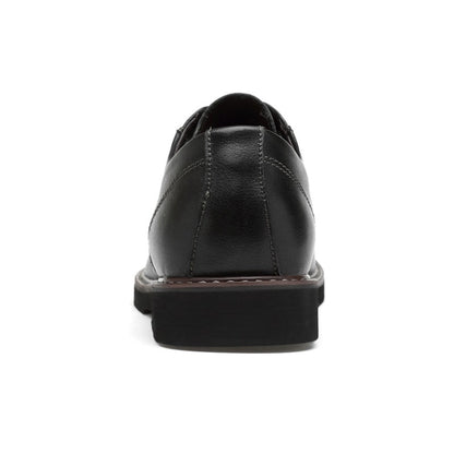 Round Head Solid Color First Layer Cowhide Casual Shoes for Men, 48