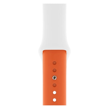 Double Colors Silicone Watch Band for Apple Watch Series 3 & 2 & 1 38mm (White+Red)