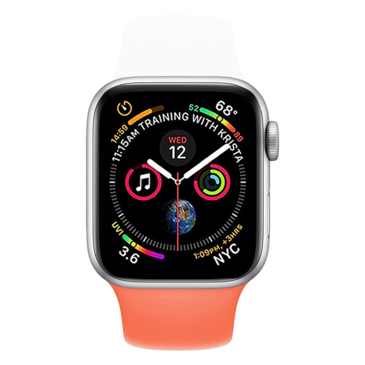 Double Colors Silicone Watch Band for Apple Watch Series 3 & 2 & 1 38mm (White+Red)