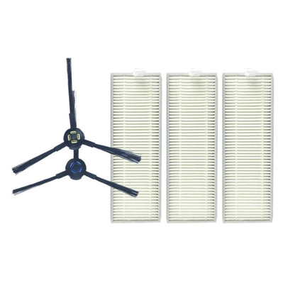 XI285 1 Pair I258 Side Brushes + 3 PCS I206 Filters for ILIFE X800 / A7 / A9 / X787 / X785
