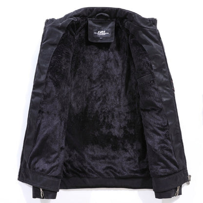 Men Casual Leather Jacket Coat(Color:Coffee Size:XXXL), M, L, XL, XXL, XXXL