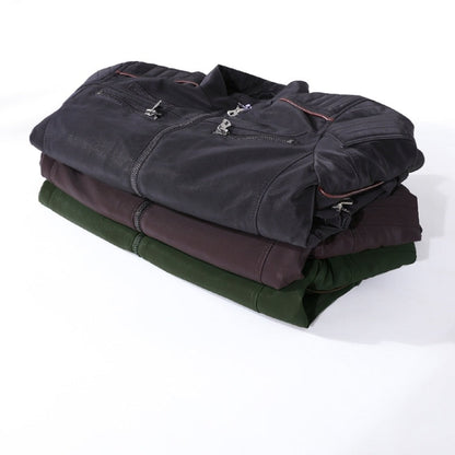 Men Casual Leather Jacket Coat(Color:Coffee Size:XXXL), M, L, XL, XXL, XXXL