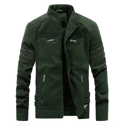 Men Casual Leather Jacket Coat(Color:Coffee Size:XXXL), M, L, XL, XXL, XXXL