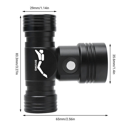 60m Underwater Photography Video Fill-up Headlight Diving Flashlight with Battery Display Function(Headlight+Battery+Charger)