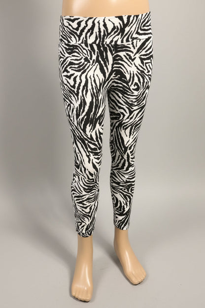 Zebra black & white full length leggings