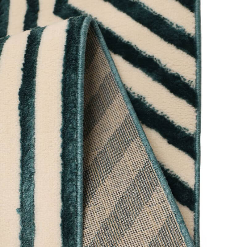Zeo Deco Rug – Soft 3D Texture in Beige & Blue