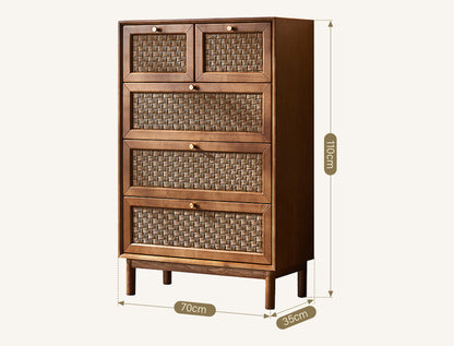 Zulu Art Deco Sideboard, Solid Wood, Walnut
