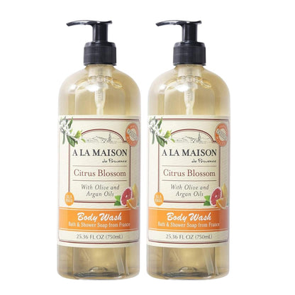 A LA MAISON Citrus Blossom Body Wash – 2x25.36oz, Made in France