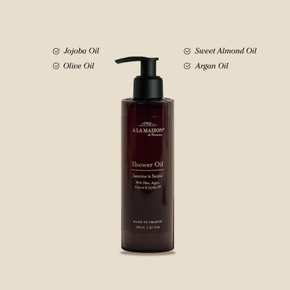 A LA MAISON Cleansing Shower Oil – Jasmine & Santal | Hydrating Oil-to-Lather