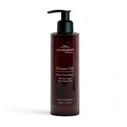 A LA MAISON Cleansing Shower Oil – White Tea & Rose | Hydrating, Oil-to-Lather Cleanser