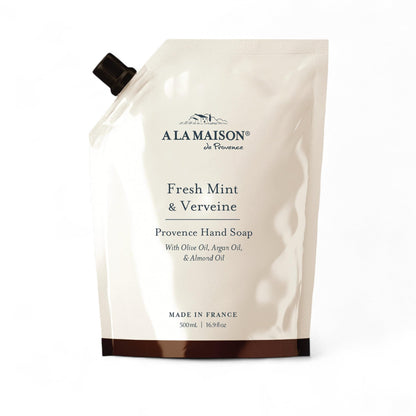A LA MAISON Hand Soap Refill Pouch – Fresh Mint & Verveine | Eco-Friendly, Plant-Based, Made in France
