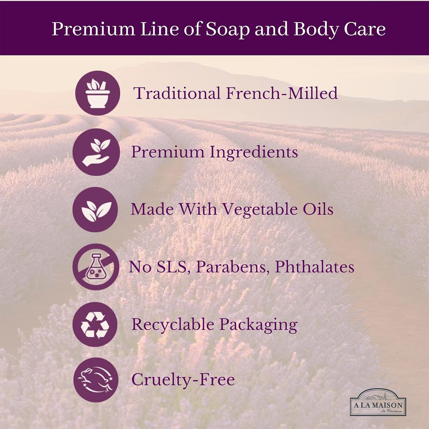 A LA MAISON Honeysuckle French Liquid Hand Soap – 16.9 oz (6-Pack) – Plant-Based, Vegan, Cruelty-Free