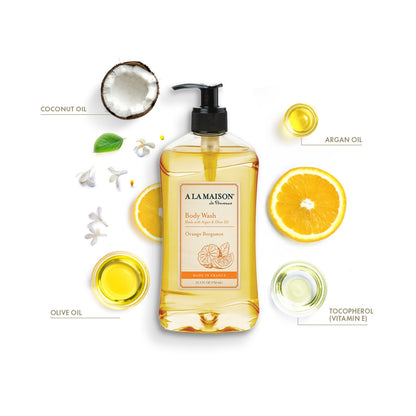 A LA MAISON Orange Bergamot Body Wash 25.36 Fl Oz, 2 Pack | French Milled, Natural Ingredients