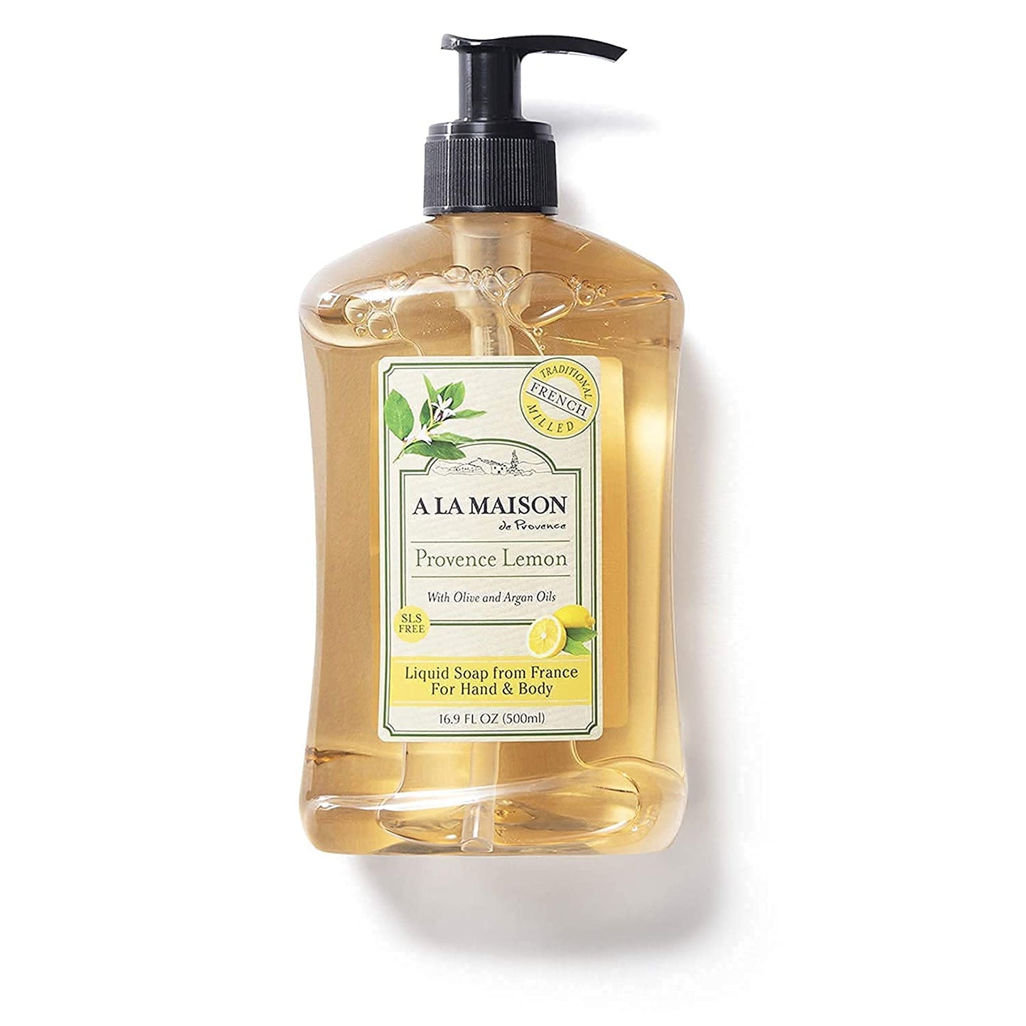 A LA MAISON Provence Lemon Hand Soap – Triple French Milled, 16.9 oz Bottle (2 Pack)
