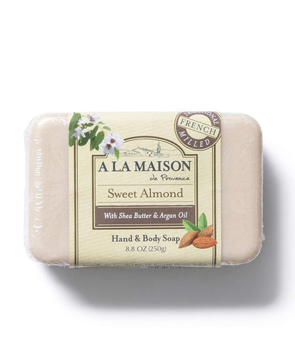 A LA MAISON Triple French Milled Bar Soap – Sweet Almond, 8.8 oz (3 Bars)