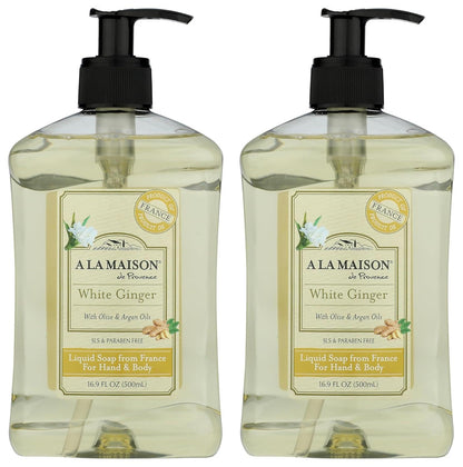 A LA MAISON White Ginger Hand Wash – 2 Pack, Plant-Based, Vegan, Biodegradable