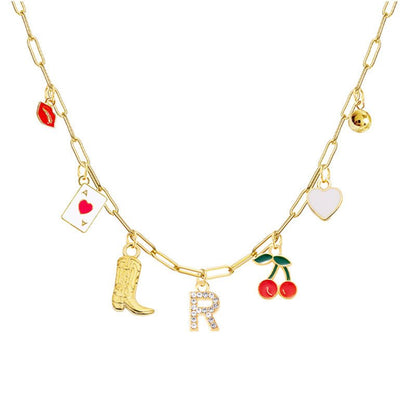 A-Z 26-Letter Diamond Initial Necklace, Multi Pendant