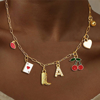 A-Z 26-Letter Diamond Initial Necklace, Multi Pendant