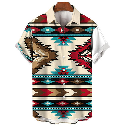 Men’s Summer Vintage V-Neck Shirt – Lightweight Casual Tee