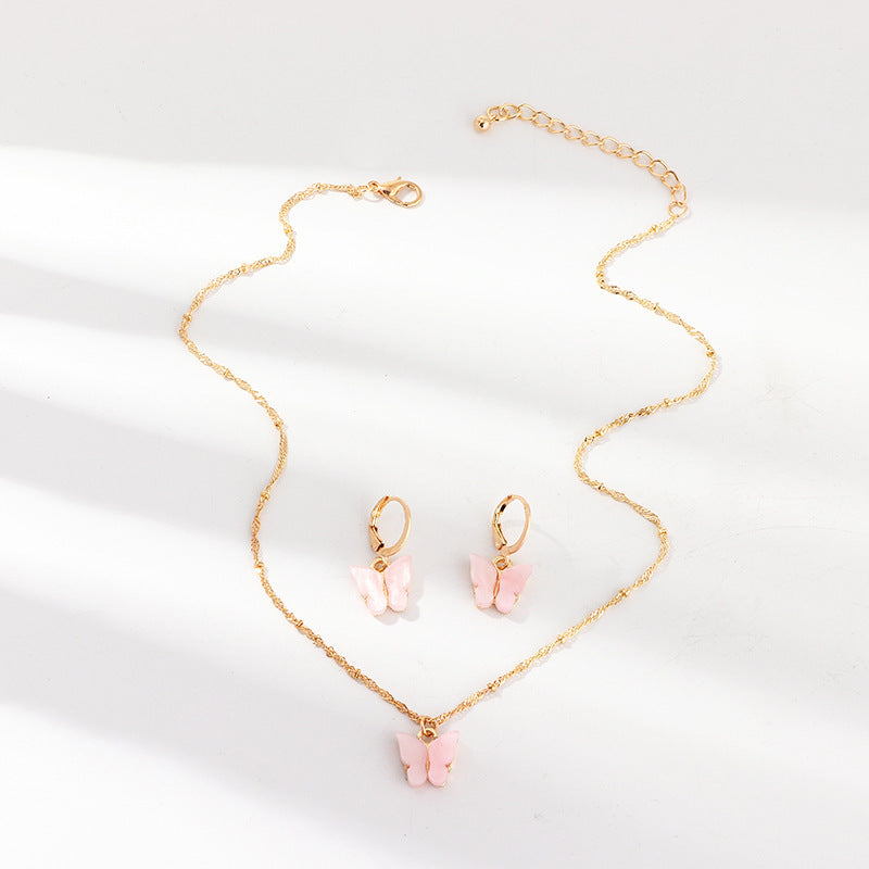 Butterfly Necklace And Earring Sets