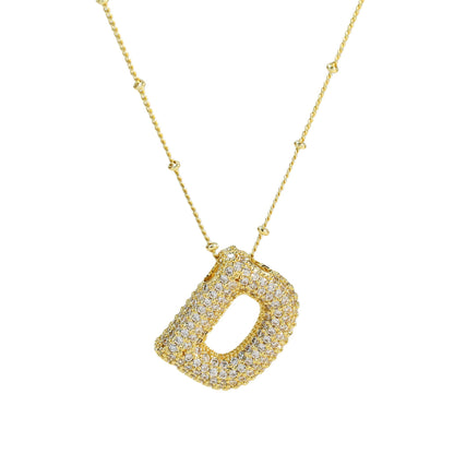 Bubble Balloon A-Z Letter Pendant Necklace