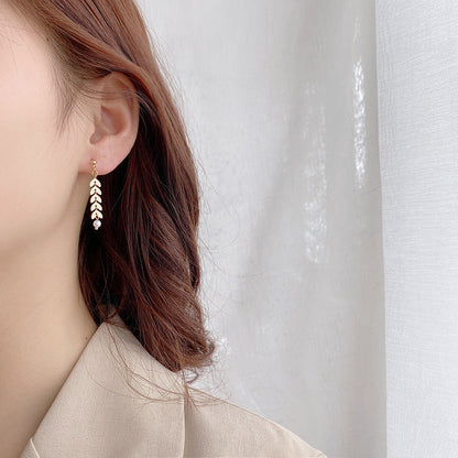 Wheat Pearl Necklace Earring Bracelet Set