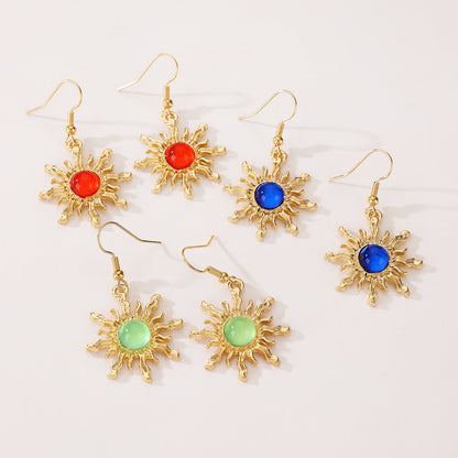 Vintage Sun Vug Stud Simple Earrings