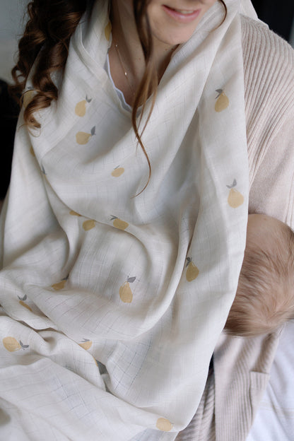 Pears Large Swaddle Muslin