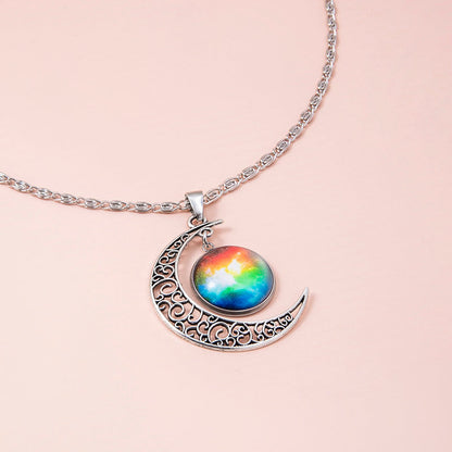 Galaxy Planet Star Glass Necklaces