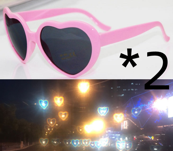 Heart-Shaped Light Diffraction Glasses