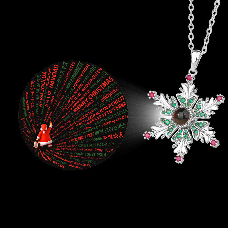 Christmas Snowflake Projection Necklace