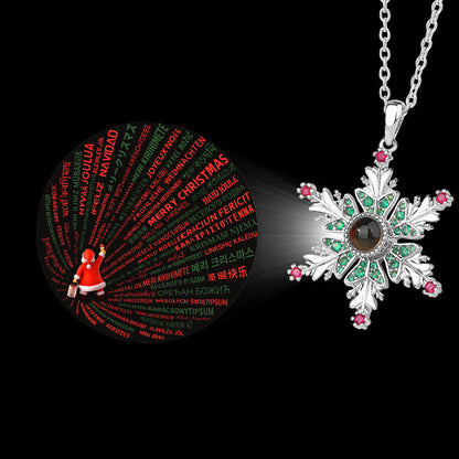 Christmas Snowflake Projection Necklace