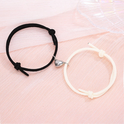 Magnetic Couple Bracelets – Heart-Shaped