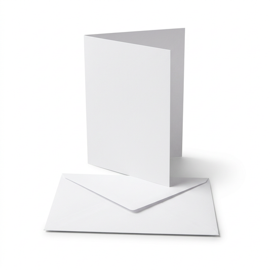 25 Pack - C5 / A5 White Card Blanks & Envelopes - 300gsm
