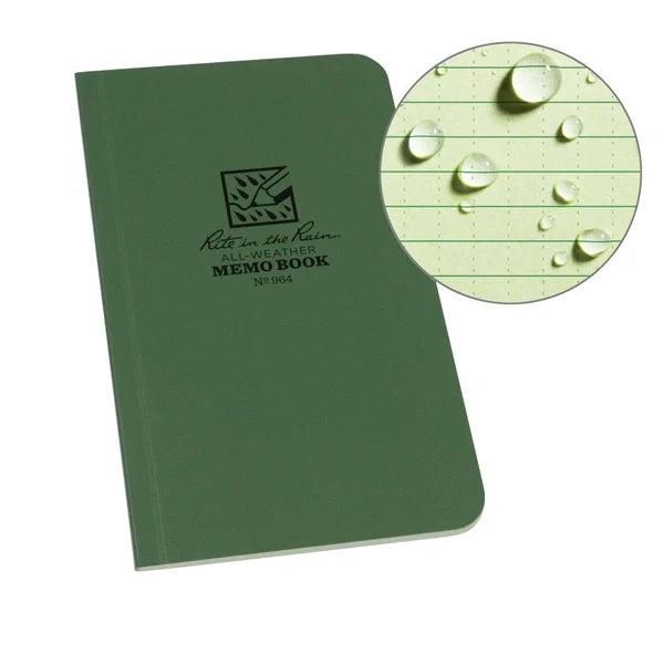 Rite in the Rain Soft Cover Flexible Notebook No.964 - Green 3¼" x 6"