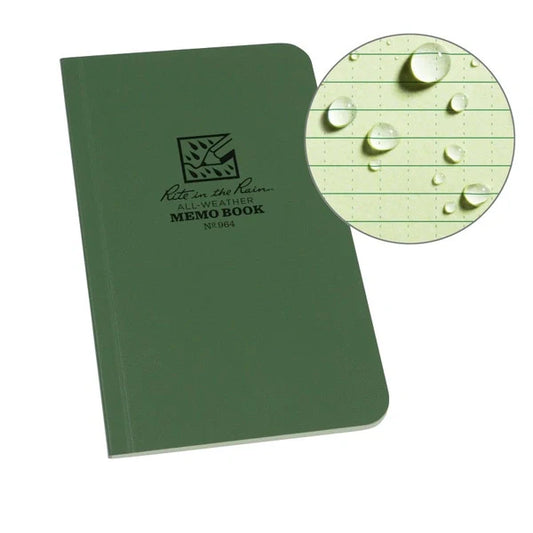 Rite in the Rain Soft Cover Flexible Notebook No.964 - Green 3¼" x 6"