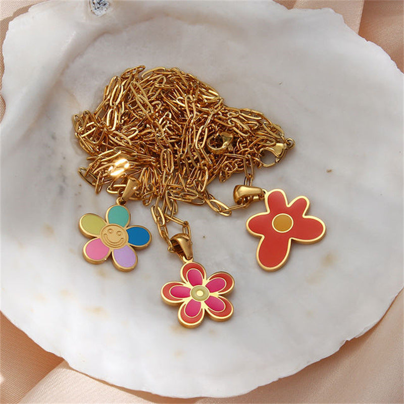 Red Irregular Flower Necklace