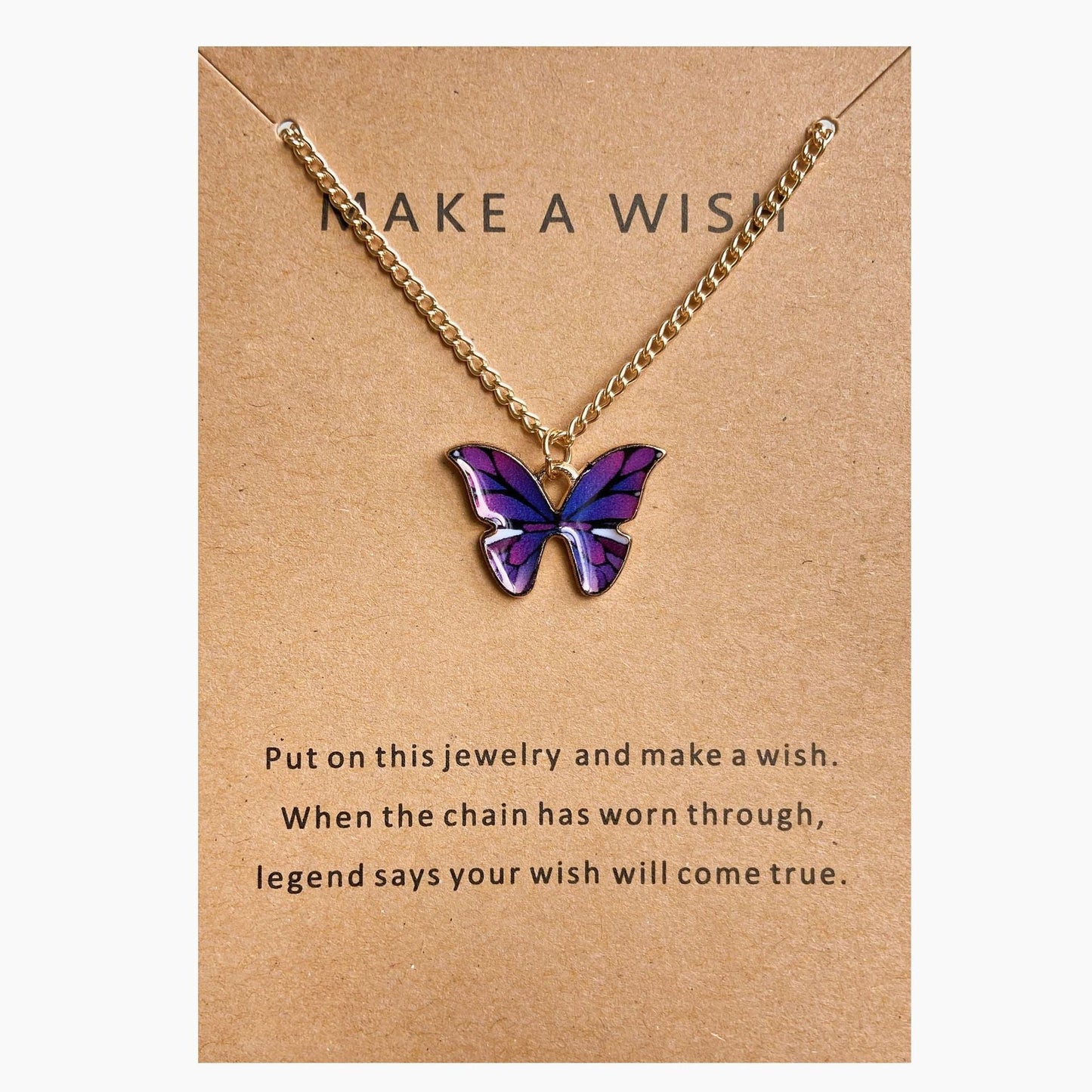 Coloured Butterfly Necklaces, 2Pc & 1Pc