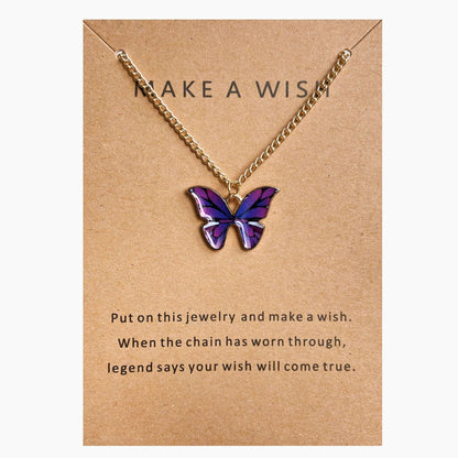 Coloured Butterfly Necklaces, 2Pc & 1Pc