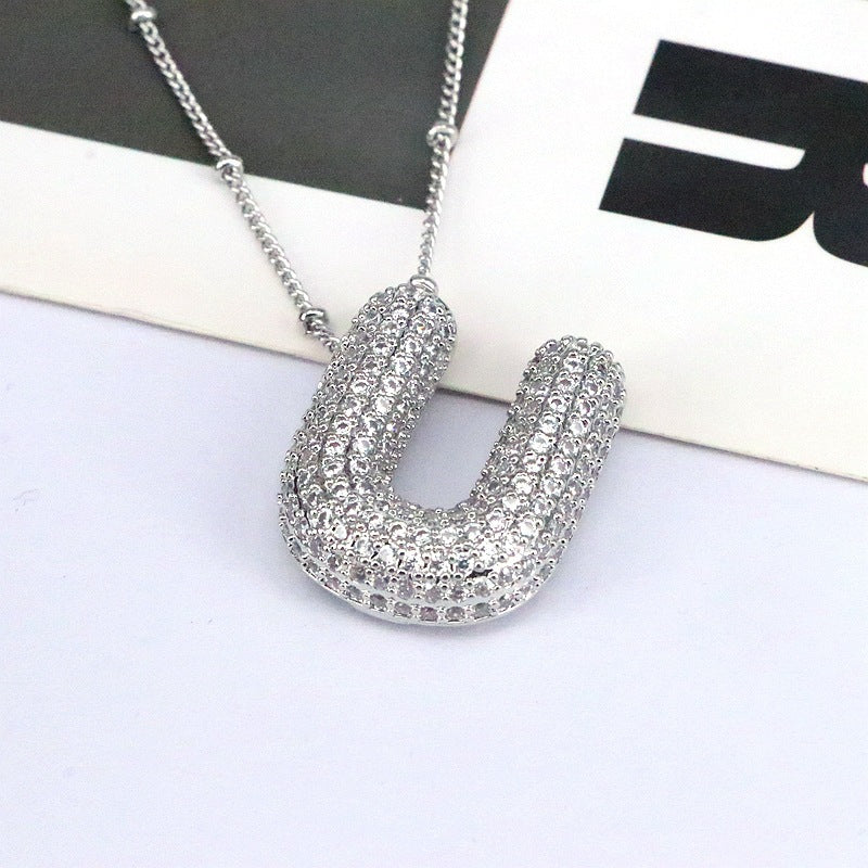 Bubble Balloon A-Z Letter Pendant Necklace