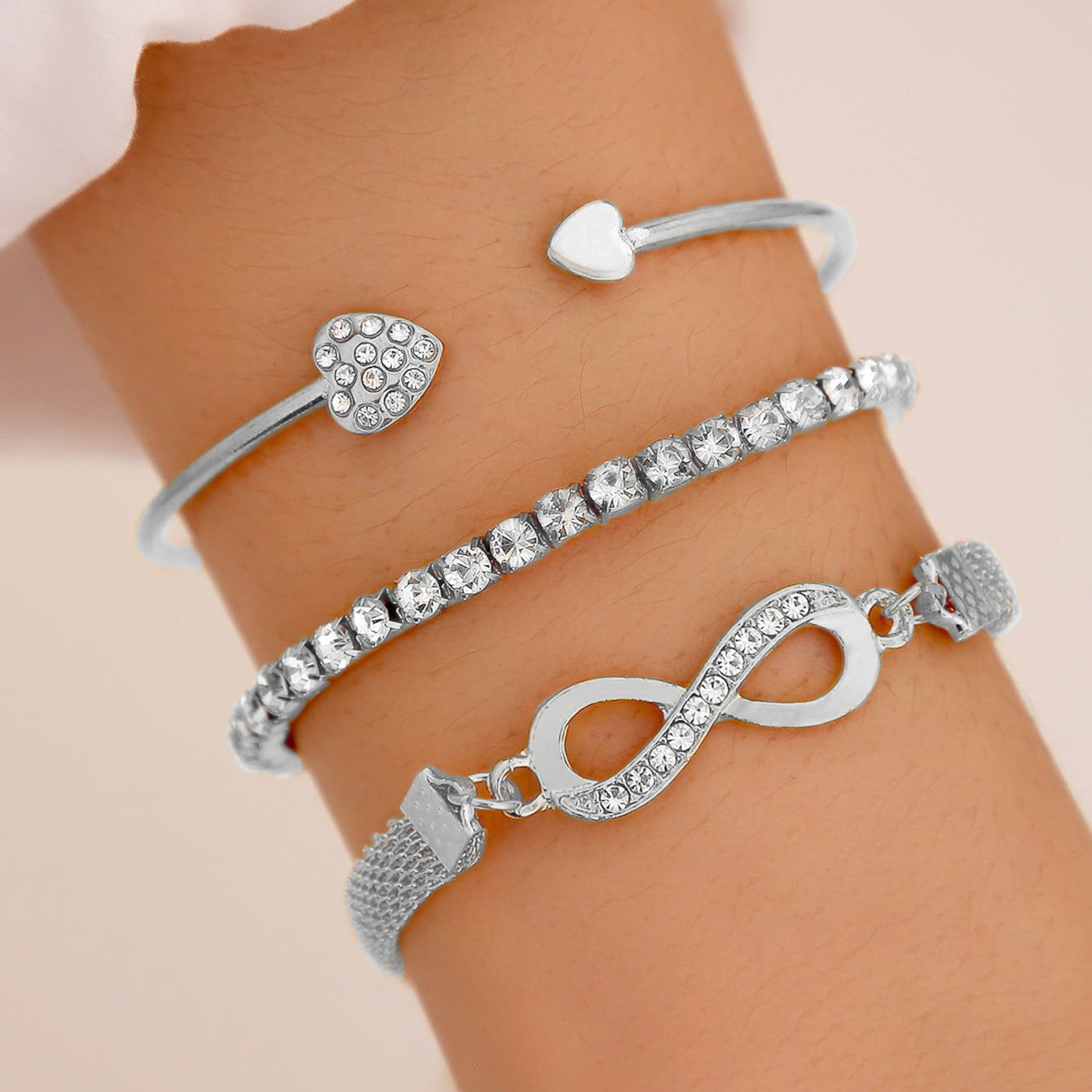 Heart Bracelet 3 Piece Set