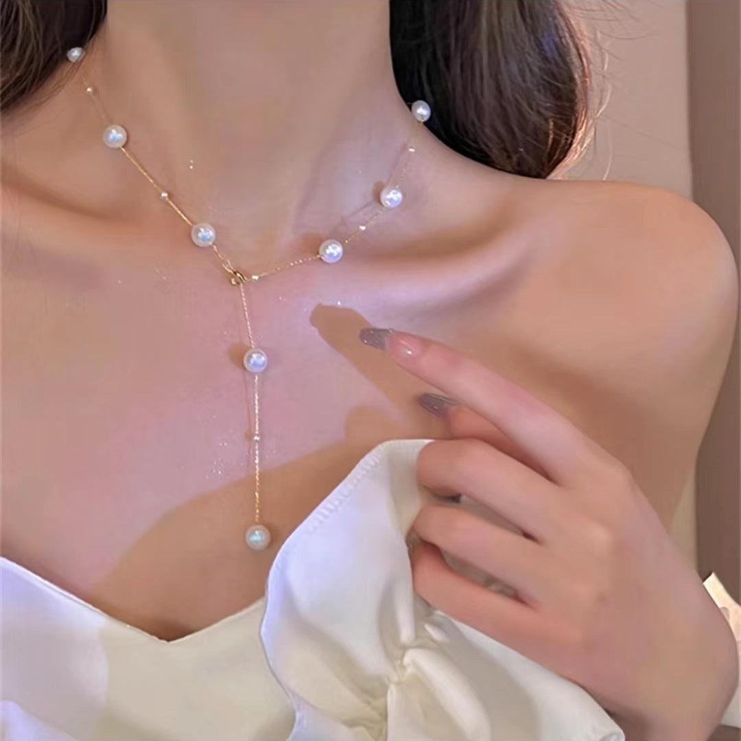 Trendy Starry Pearl Necklace & Bracelet for Women