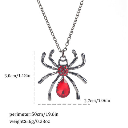 Gothic Spider, Bat, Cross, Skull, and Heart Pendant Necklaces