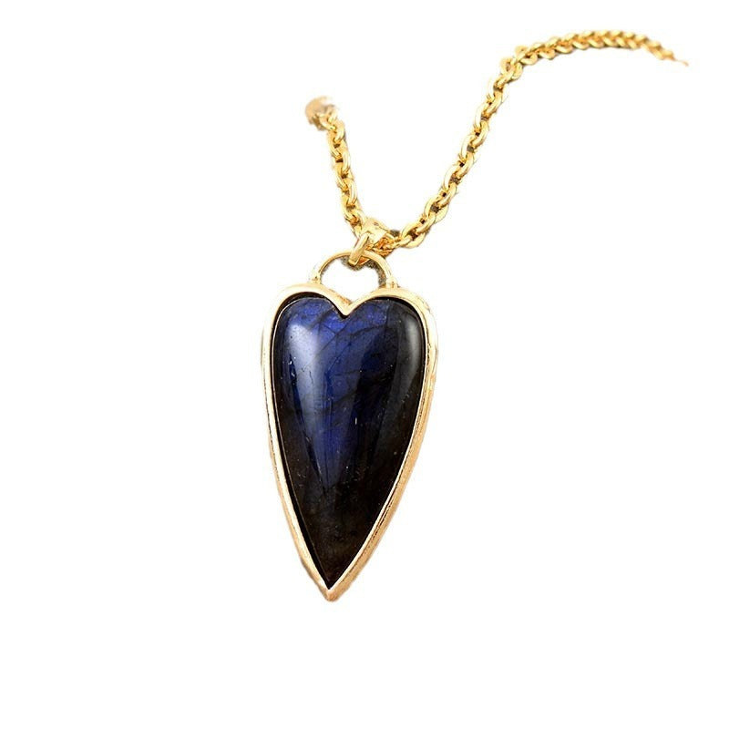 Labradorite Heart Pendant Necklace