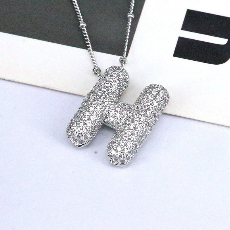 Bubble Balloon A-Z Letter Pendant Necklace