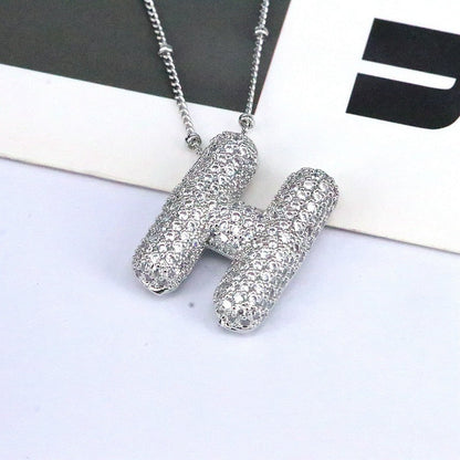 Bubble Balloon A-Z Letter Pendant Necklace