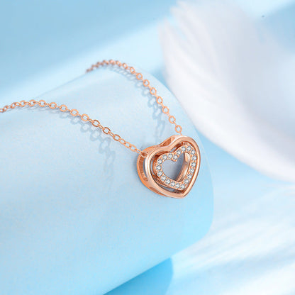 Double Heart Pendant Necklace