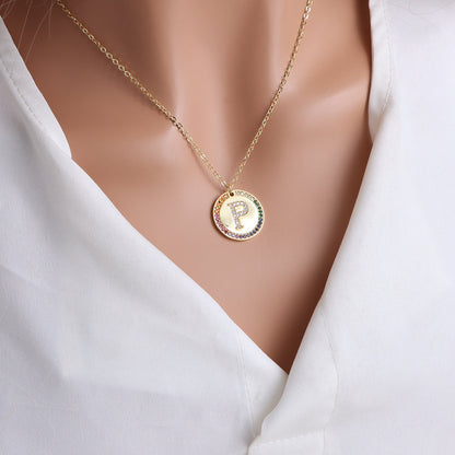 A-Z Round Necklace with Colourful Crystals