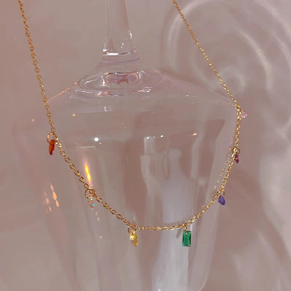 Rainbow Titanium All-match Necklace