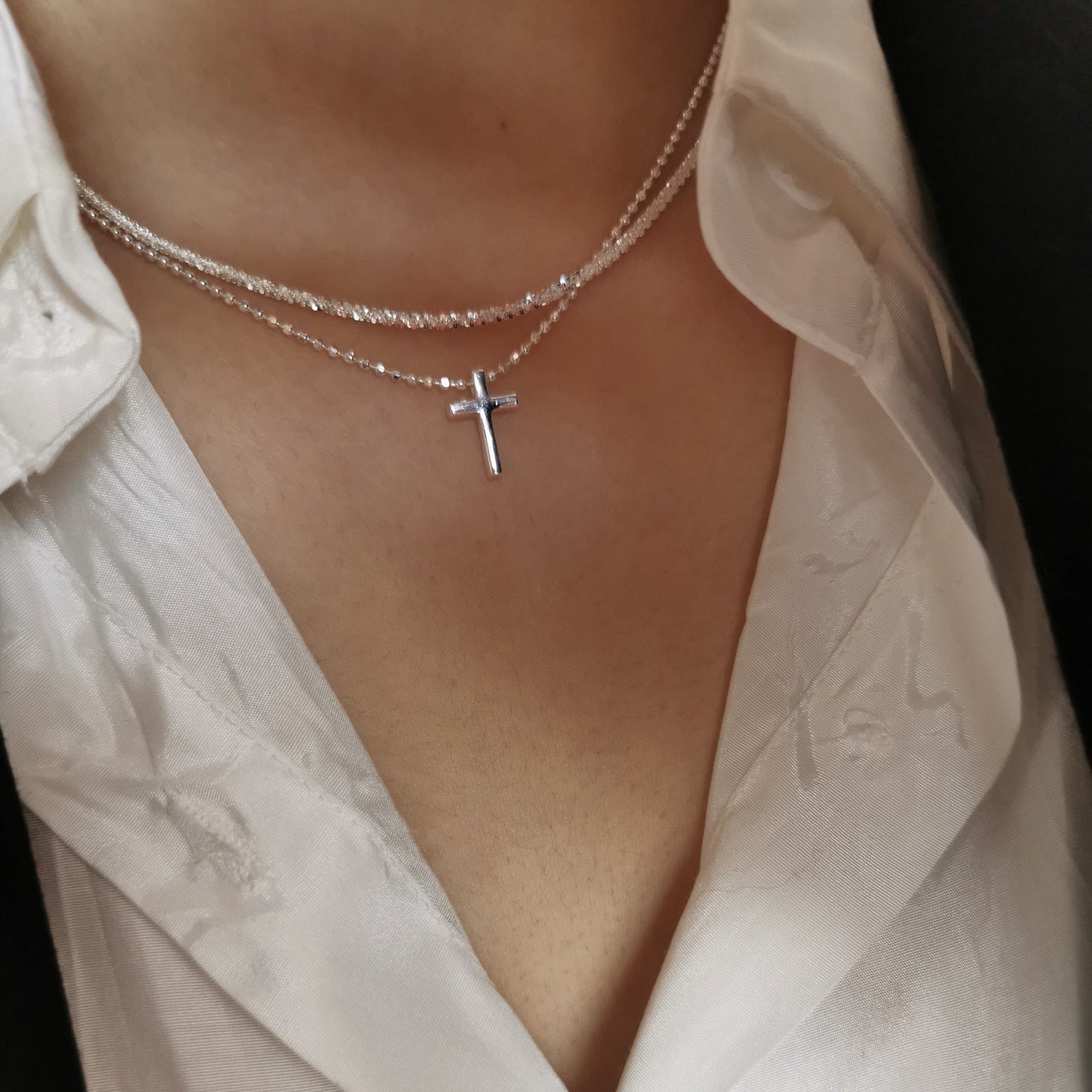 Multi-Layer Cross Zircon Necklaces – Gold & Silver